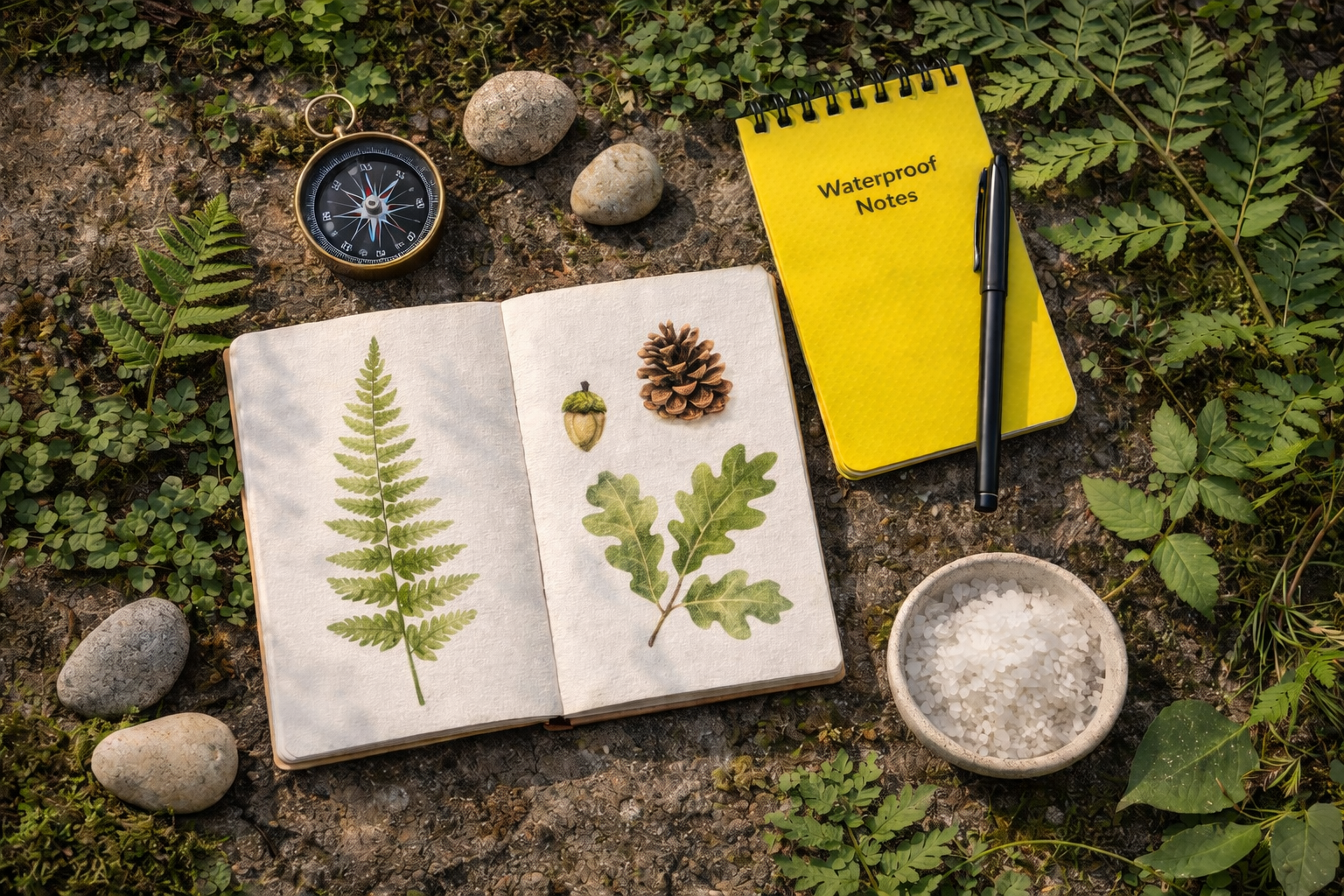 Outdoor Reset Kit with nature journaling and hiking accessories
